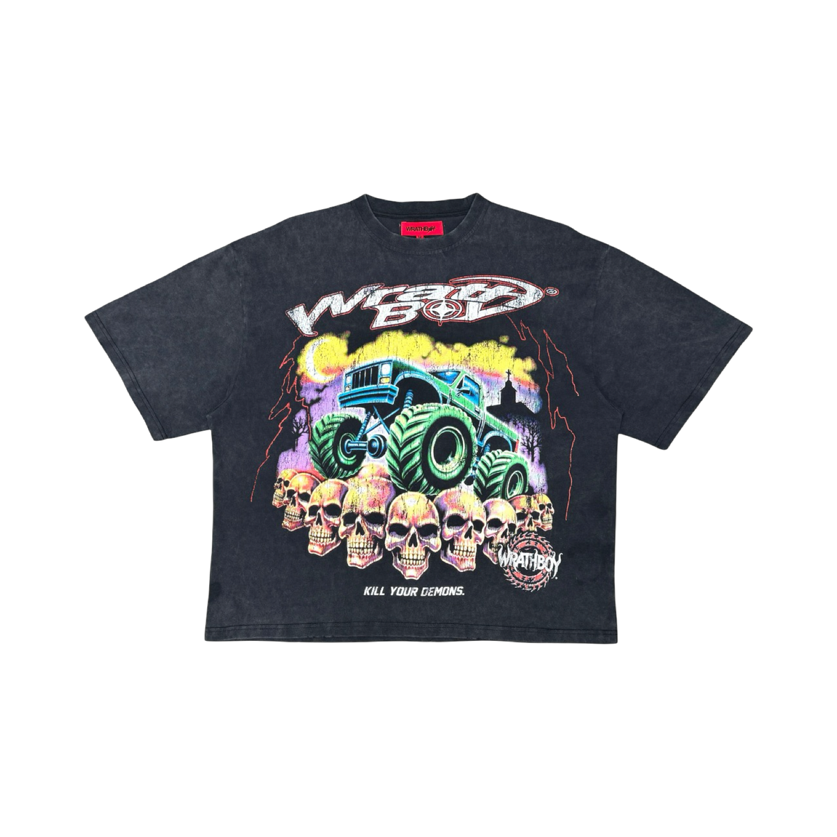 Wrathboy kill your demons tee in BLACK