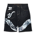 PATCH DENIM SHORTS