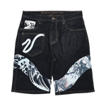 PATCH DENIM SHORTS