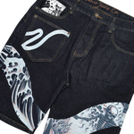 PATCH DENIM SHORTS