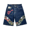 PATCH DENIM SHORTS