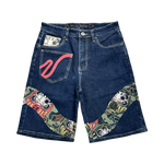 PATCH DENIM SHORTS
