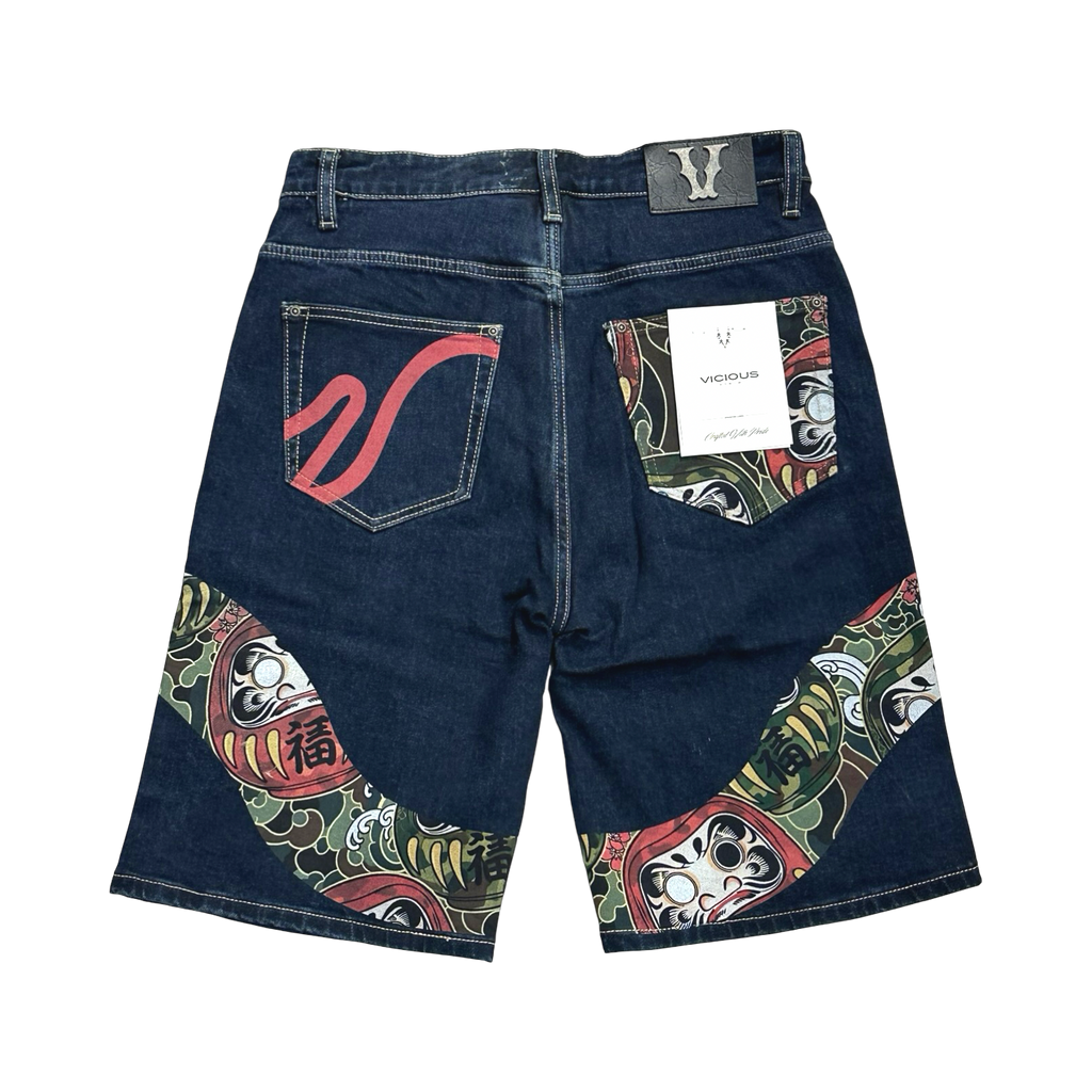 PATCH DENIM SHORTS