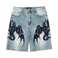 PRINTED / PATCH DENIM SHORTS