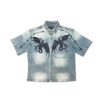 Dragon crest denim shirt