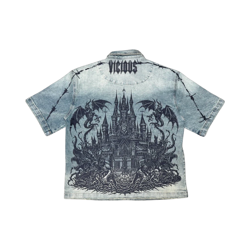 Dragon crest denim shirt