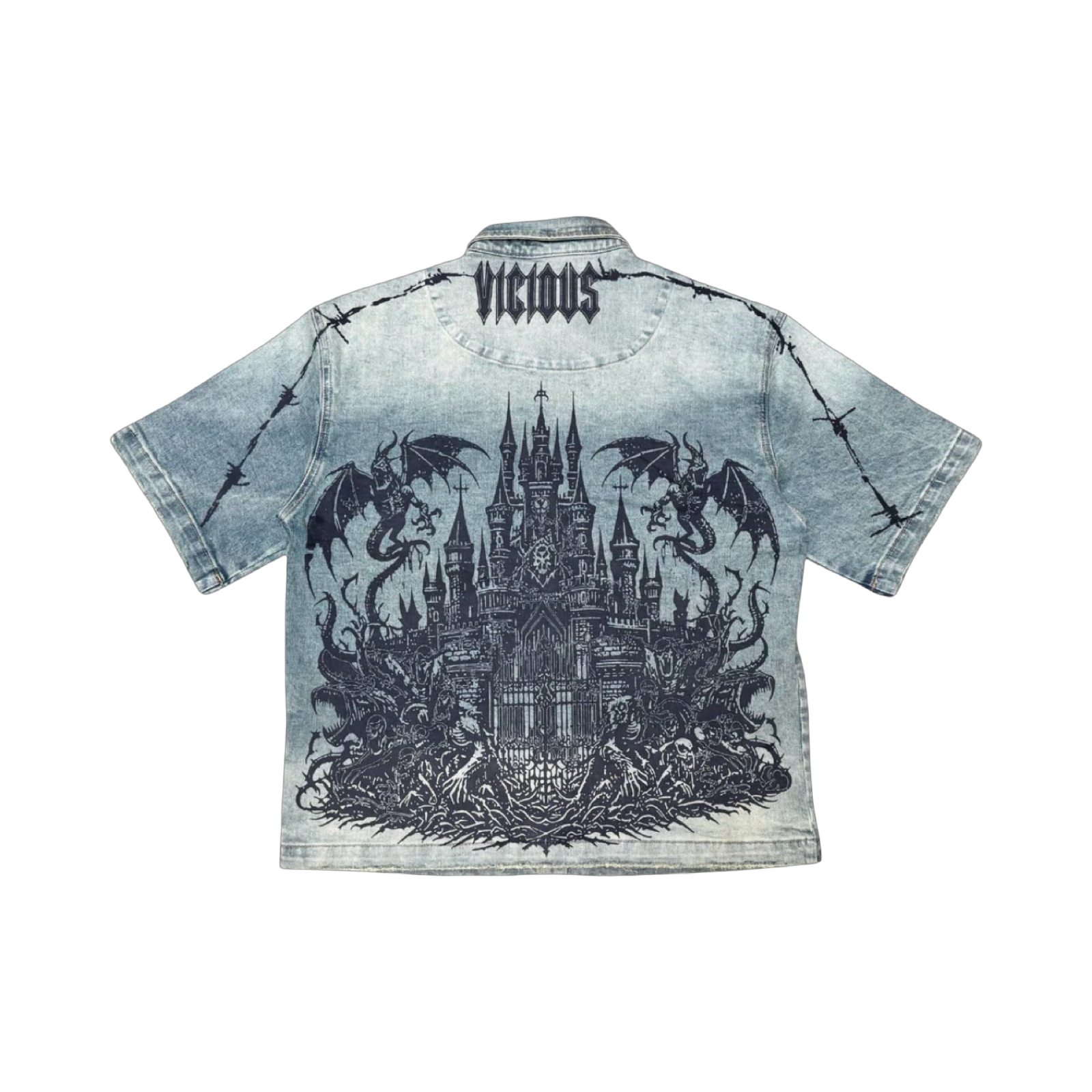 Dragon crest denim shirt