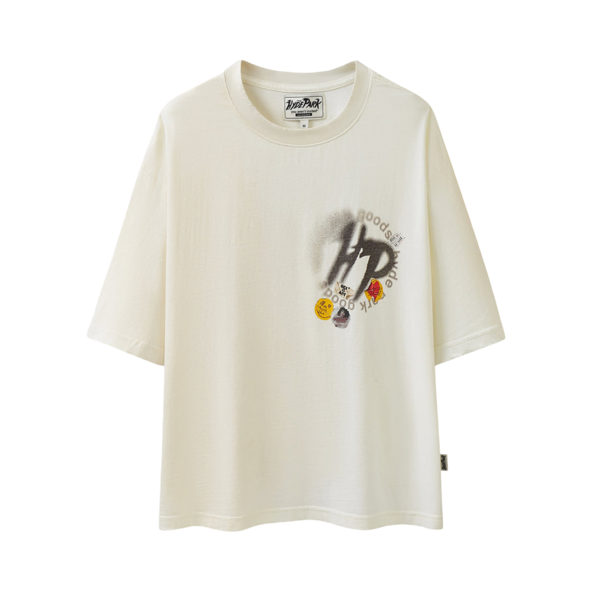 HYDE PARK OVER SPRAY STICKER SLAP HP - WHITE in CREAM