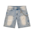 GUAPI Emerald Spider Denim Shorts
