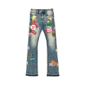 PREMIUM SKINNY BOOT CUT DENIM / PATCHES ALL OVER