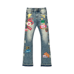 PREMIUM SKINNY BOOT CUT DENIM / PATCHES ALL OVER
