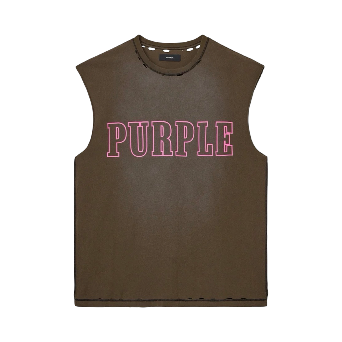 Purple Brand Slab Outline Tank Top in BROWN