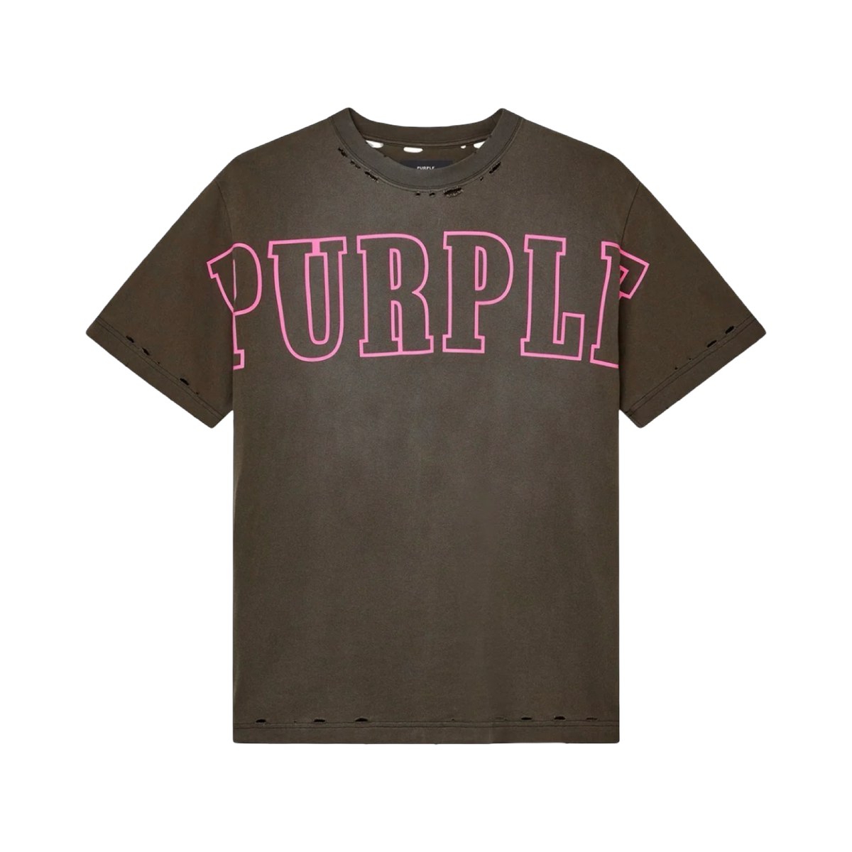 Purple Brand Slab Outline Tee in BROWN
