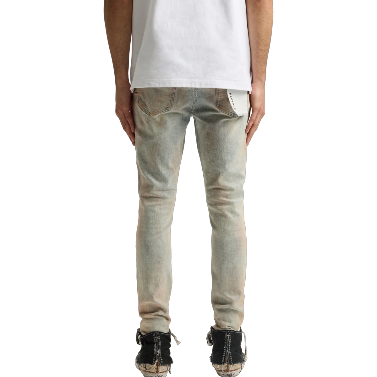 Purple Brand P001 Pink Mud Distressed in blue