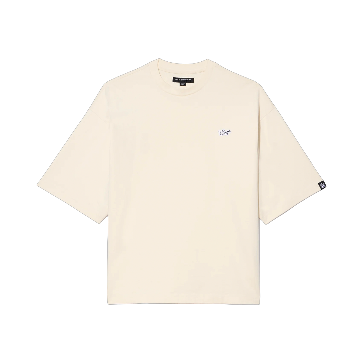 Cult of Individuality Cult's Oversized Short Sleeve Crew Neck Tee in WINTER WHITE, style 626BC-K96A