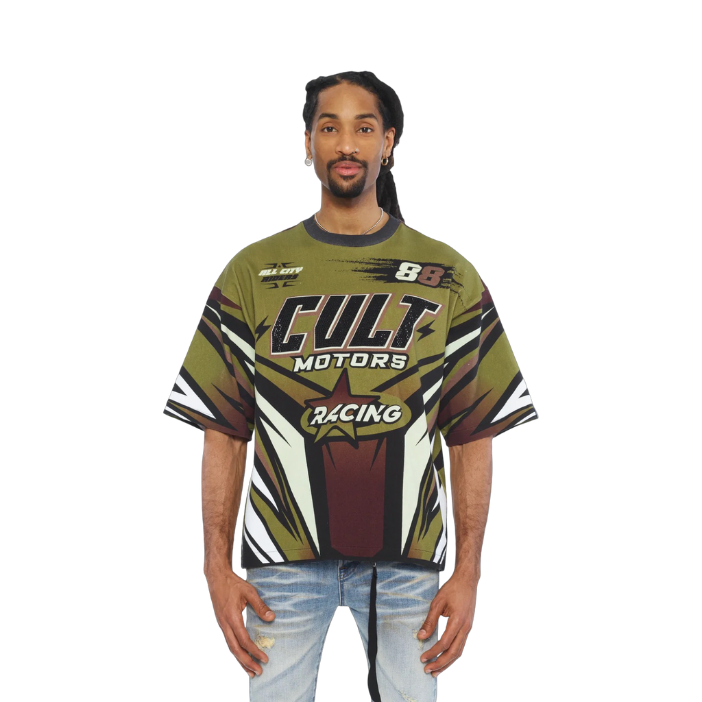 Cult's Oversized Short Sleeve Crew Neck Tee "Racer" 260 Grams