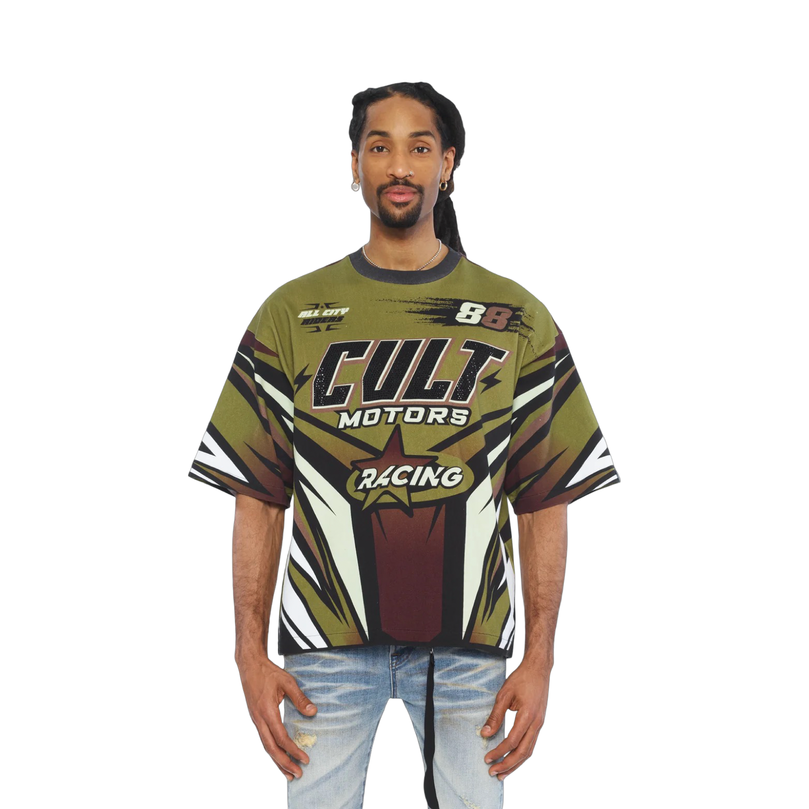 Cult's Oversized Short Sleeve Crew Neck Tee "Racer" 260 Grams