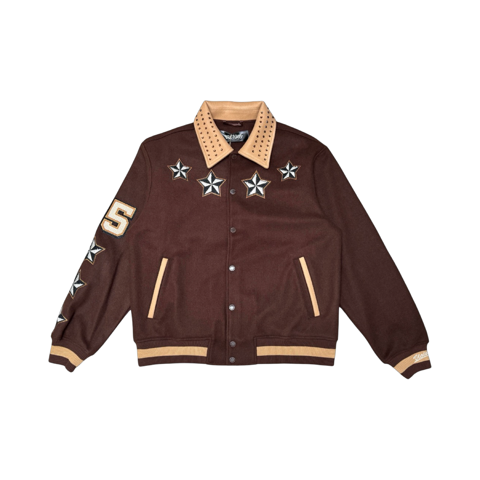 VICIOUS WOOL BODY +PU SLEEVE JACKET
