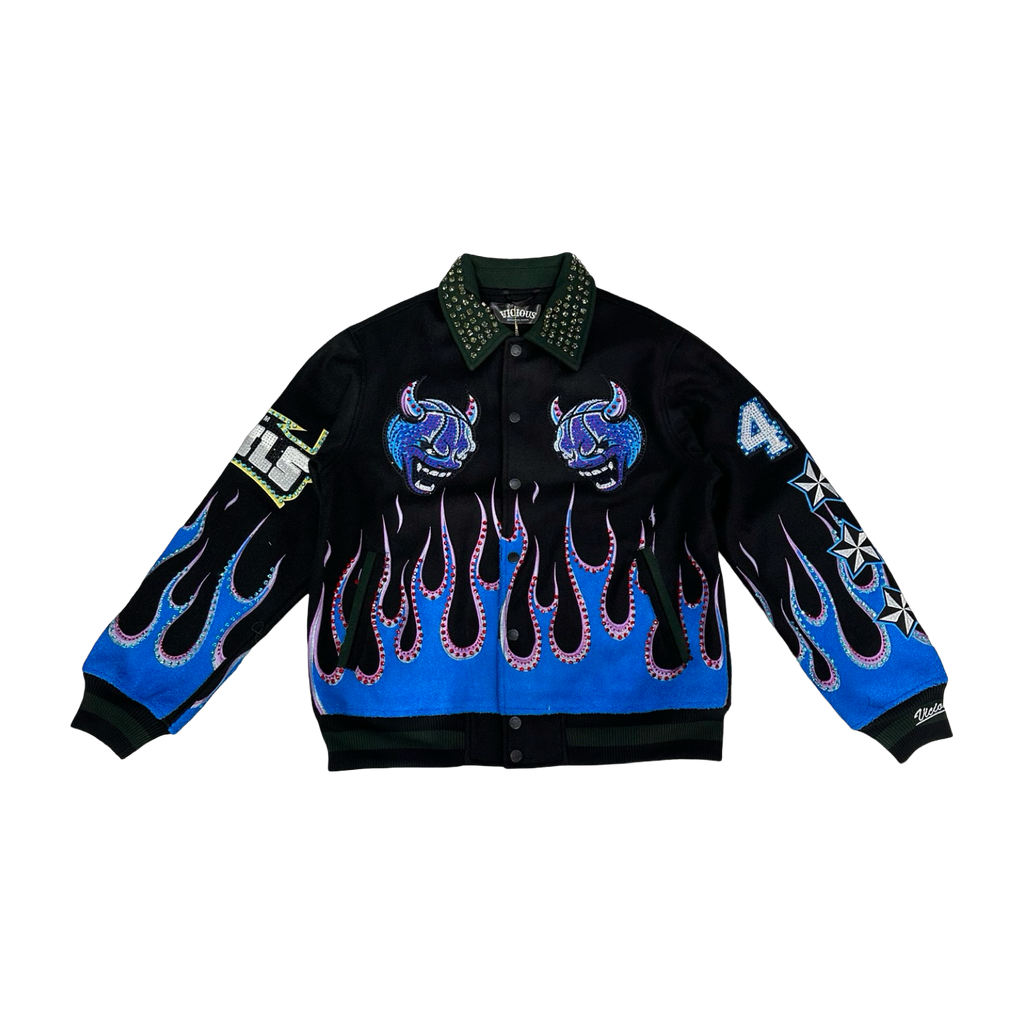VICIOUS WOOL BODY +PU SLEEVE JACKET