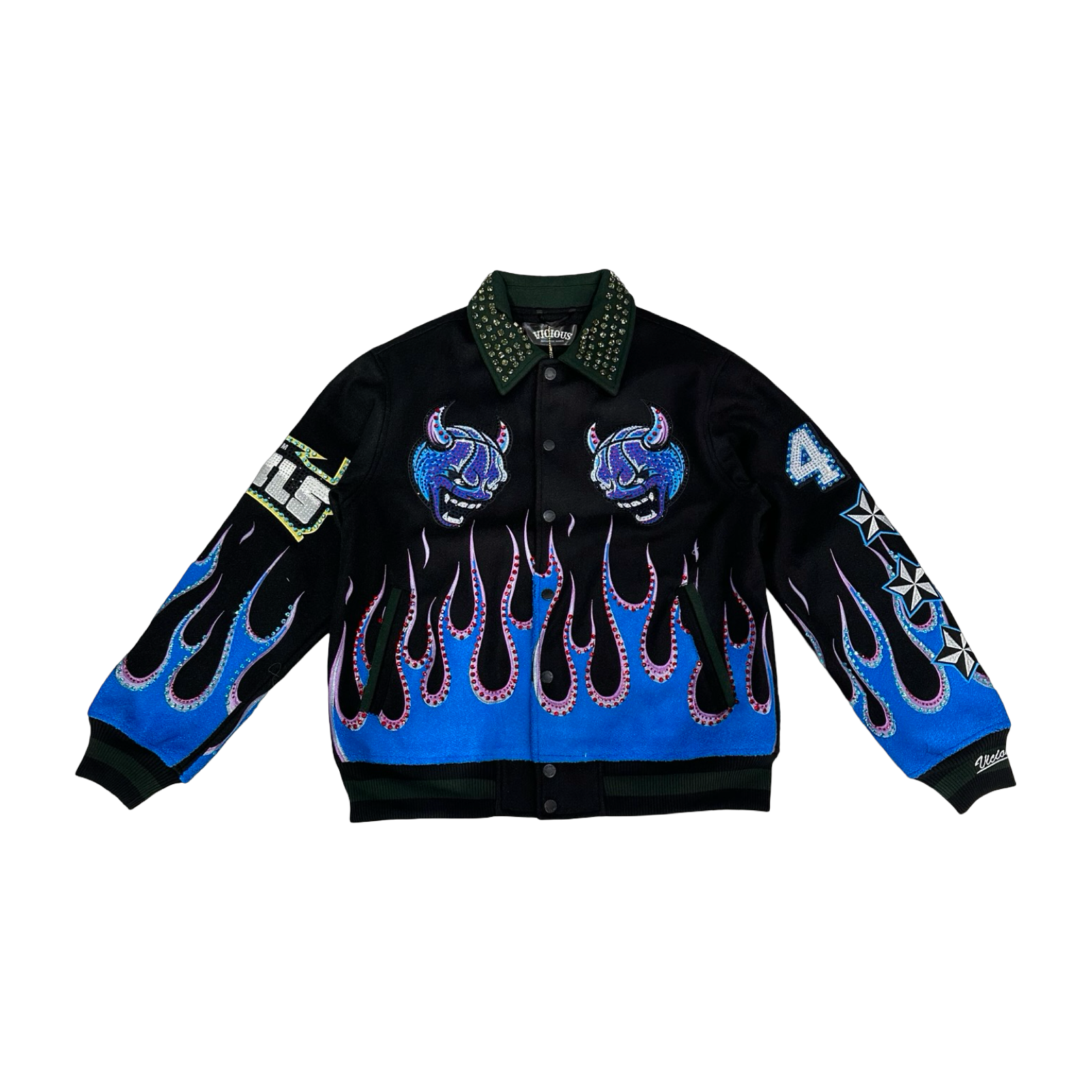 VICIOUS WOOL BODY +PU SLEEVE JACKET