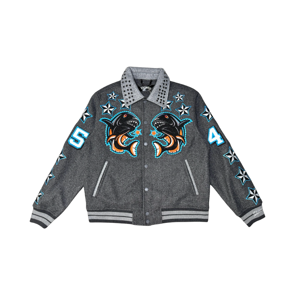 VICIOUS WOOL BODY +PU SLEEVE JACKET