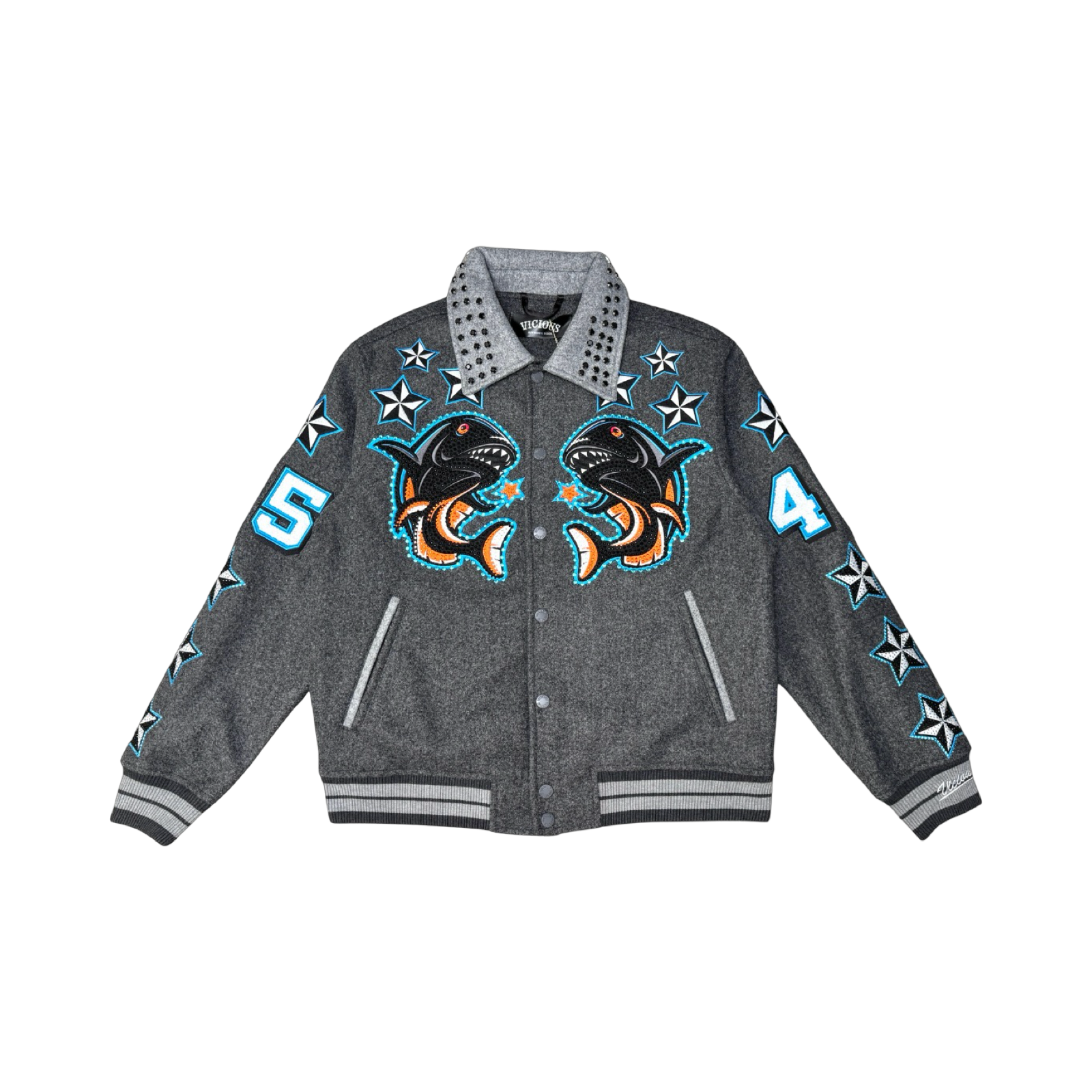 VICIOUS WOOL BODY +PU SLEEVE JACKET