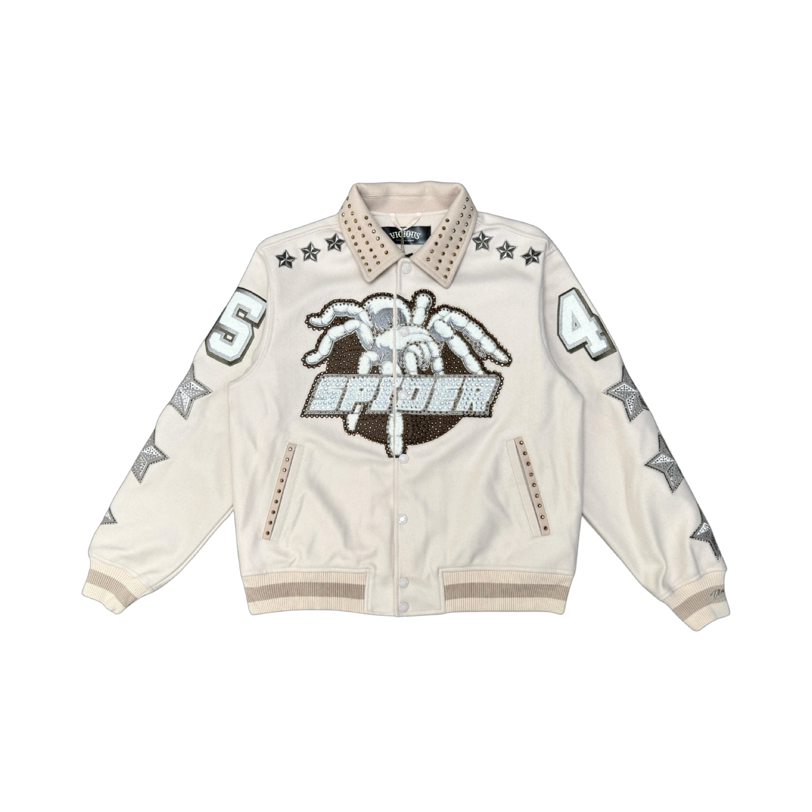 VICIOUS WOOL BODY +PU SLEEVE JACKET