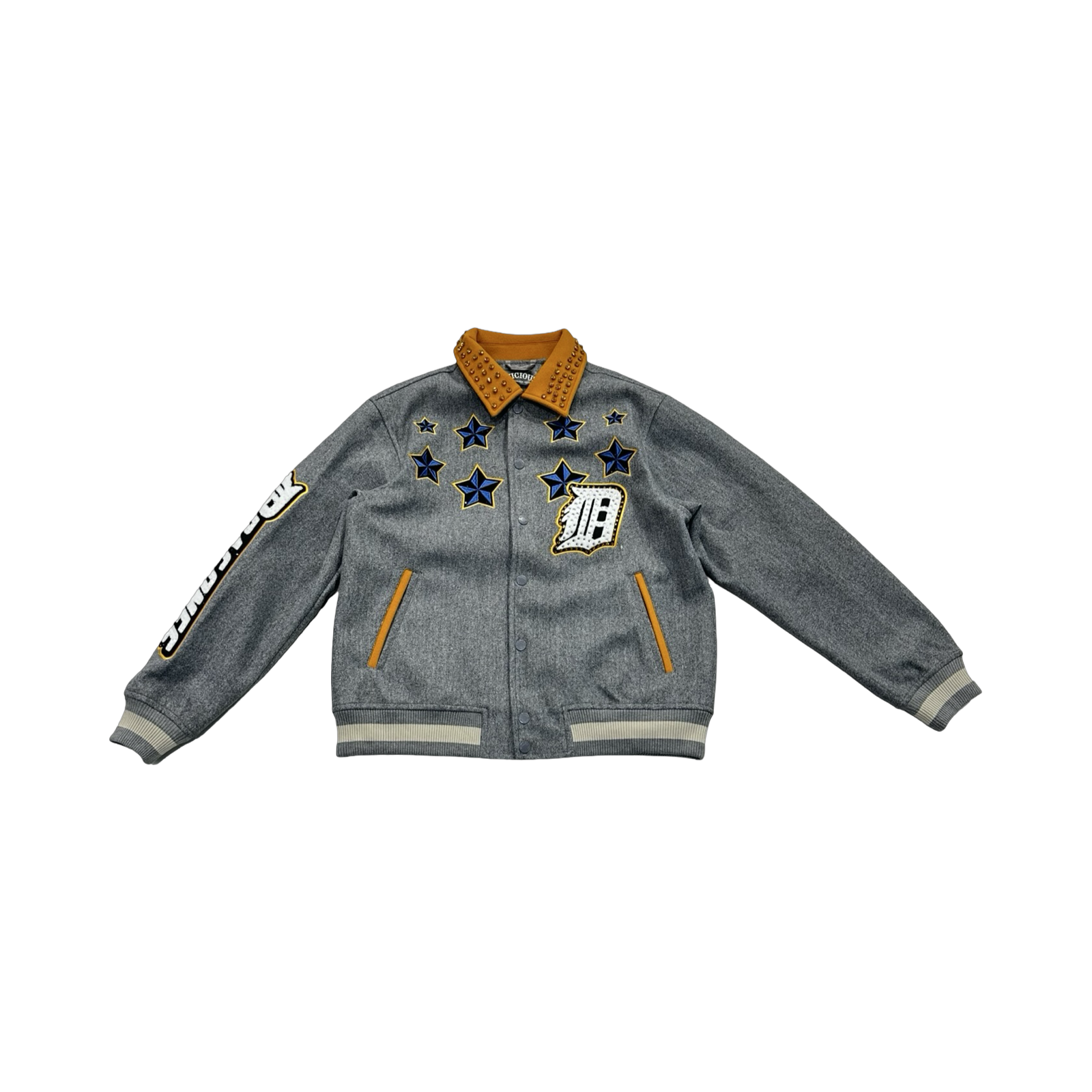 VICIOUS WOOL BODY +PU SLEEVE JACKET