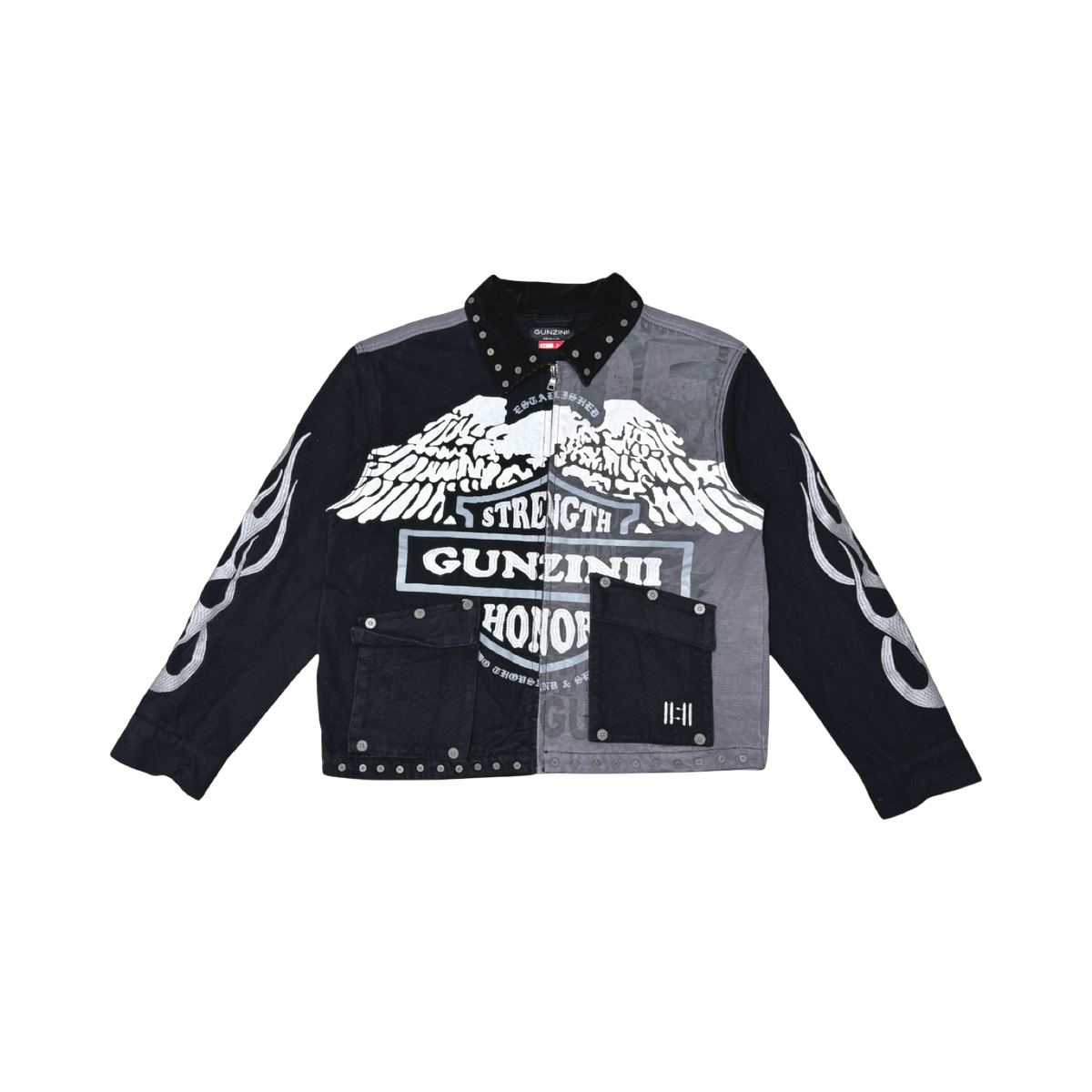 Gunzinii strength & honor jacket in BLACK, style GZ782