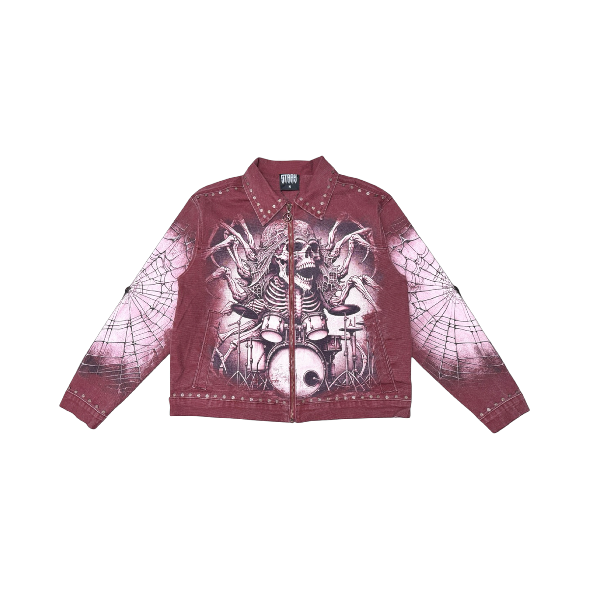 STRAY Drummer twill jacket in BURGUNDY
