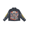 Flame skull twill jacket
