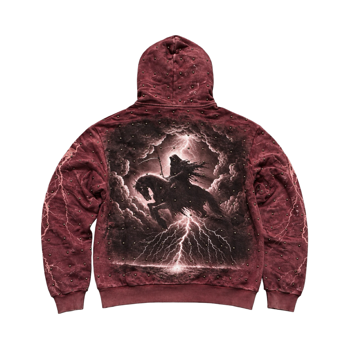 Studded Reaper Full-Zip Hoodie