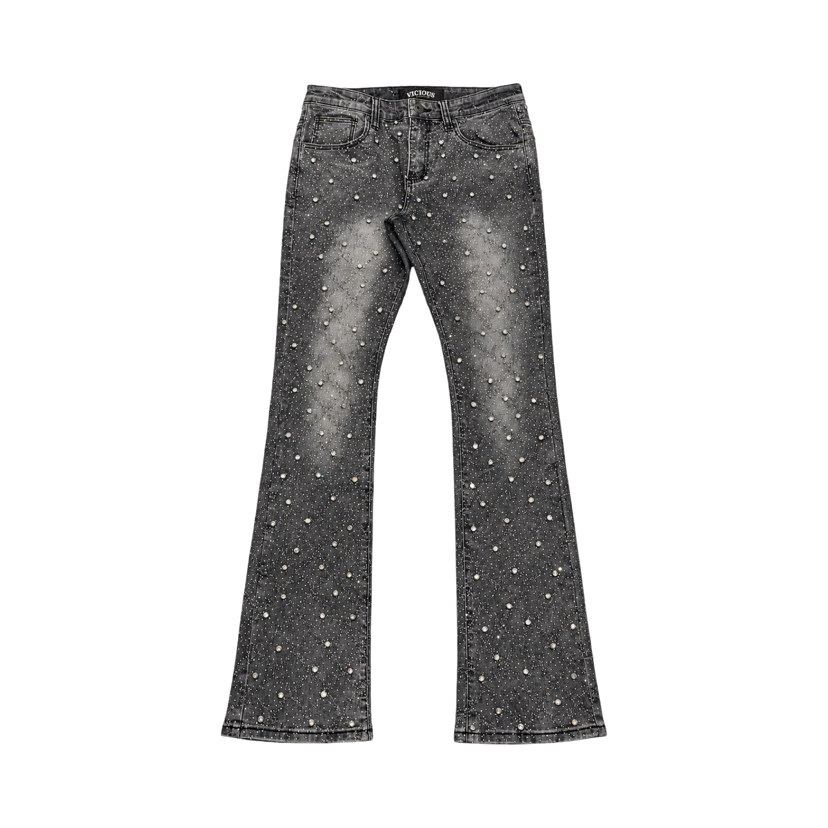 Vicious Rhinestone Flare Jeans