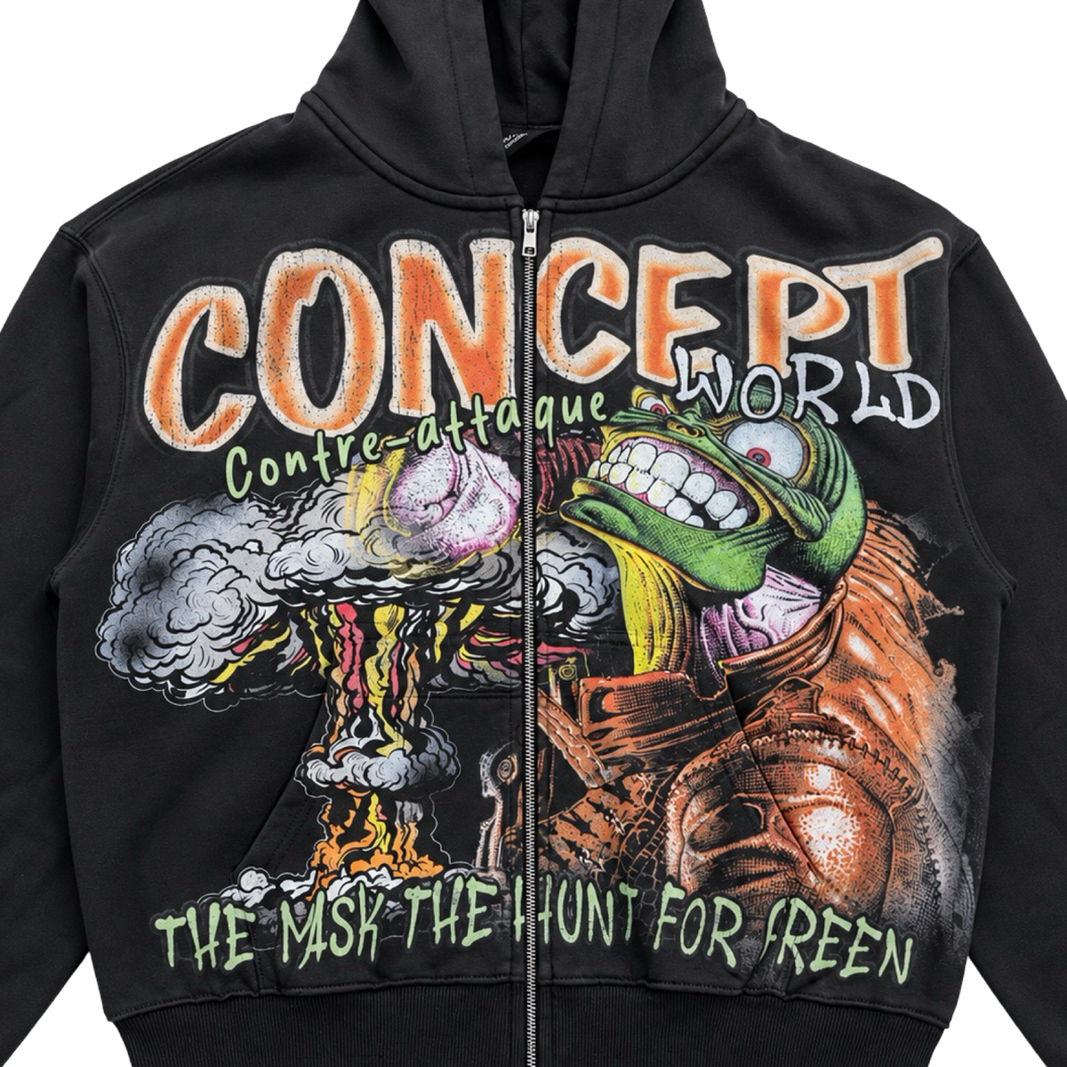 Concept World Mask Graphic Full-Zip Hoodie