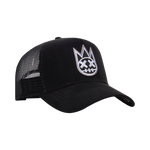 Cult's Clean Logo Mesh Back Trucker Hat in Black