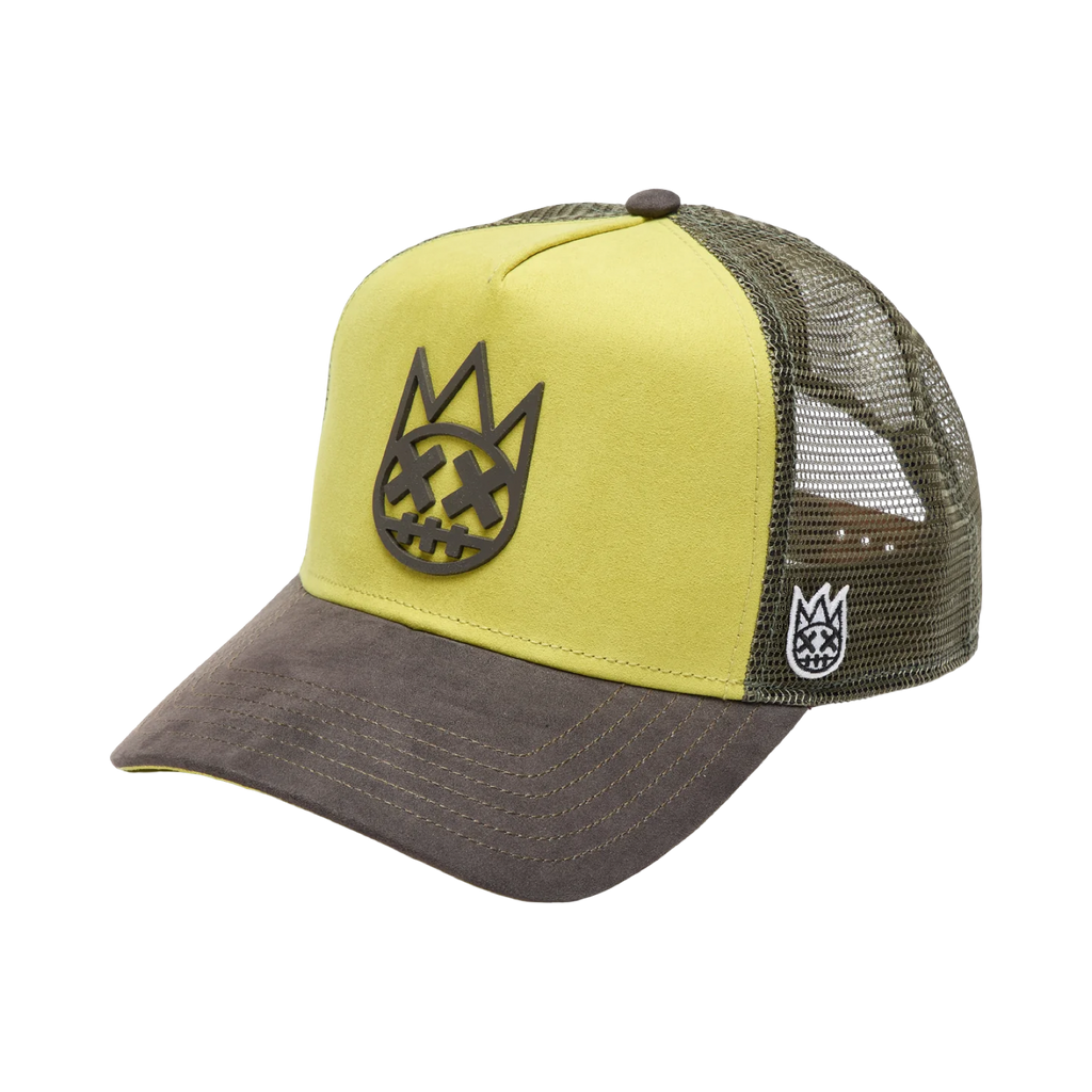 Cult's Logo Mesh Back Trucker Hat "Shimuchan" in Green Sheen