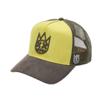 Cult's Logo Mesh Back Trucker Hat "Shimuchan" in Green Sheen