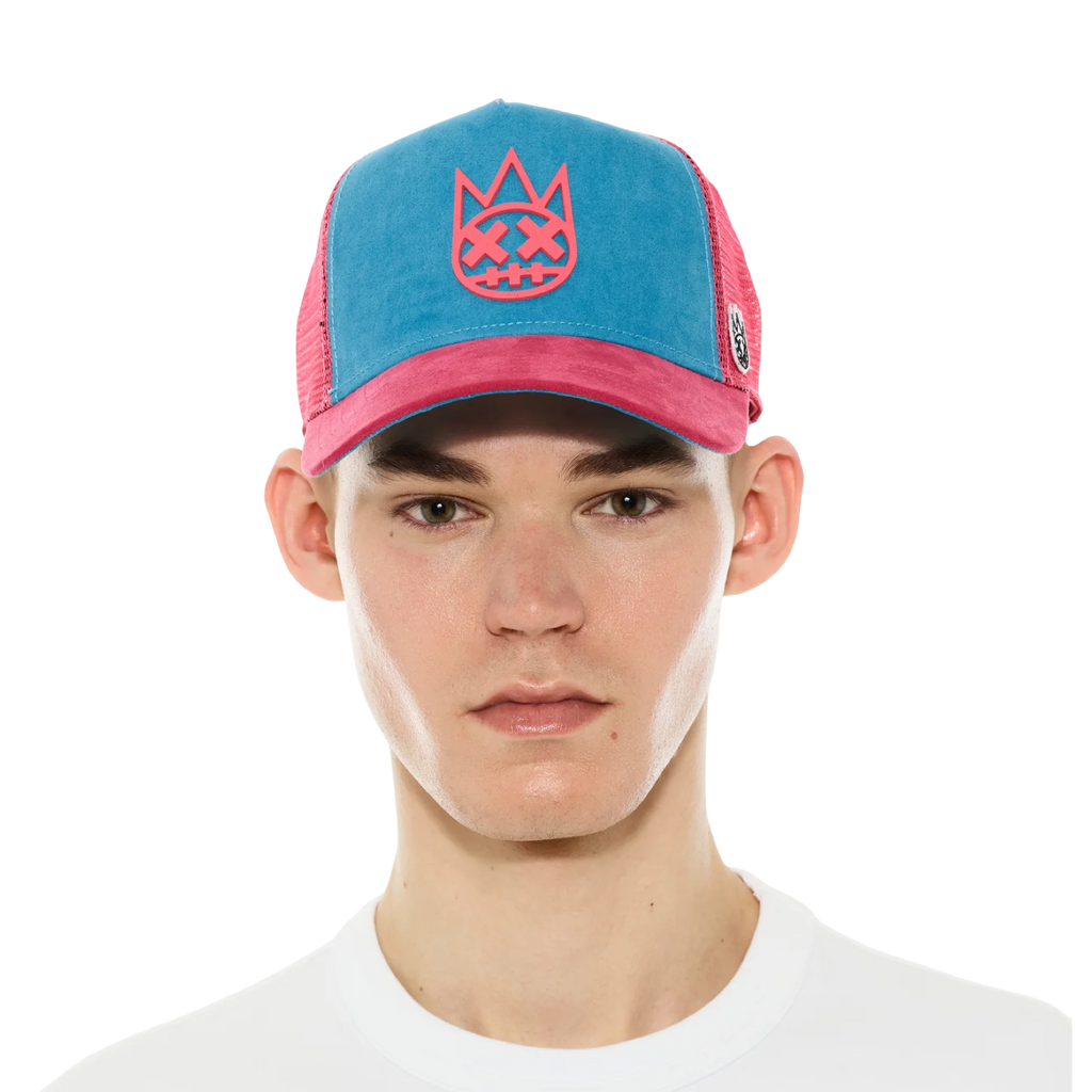 Cult's Logo Mesh Back Trucker Hat "Shimuchan" in Electric Blue