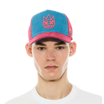 Cult's Logo Mesh Back Trucker Hat "Shimuchan" in Electric Blue