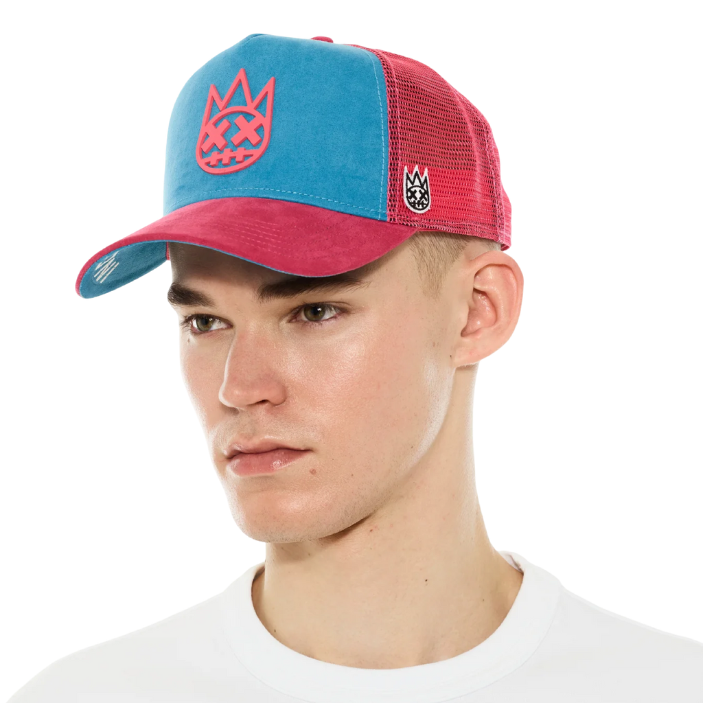 Cult's Logo Mesh Back Trucker Hat "Shimuchan" in Electric Blue