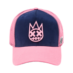 Cult's Logo Mesh Back Trucker Hat "Shimuchan" in Midnight Blue