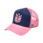 Cult's Logo Mesh Back Trucker Hat "Shimuchan" in Midnight Blue