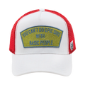 Cult's Logo Mesh Back Trucker Hat "Epic Shit" in Winter White