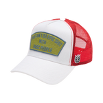 Cult's Logo Mesh Back Trucker Hat "Epic Shit" in Winter White