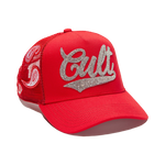 Cult's Paisley Shimuchan Logo Mesh Back Trucker Hat in Red