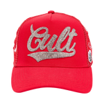 Cult's Paisley Shimuchan Logo Mesh Back Trucker Hat in Red