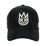 Mesh Back Trucker Hat In Vintage Black Shimuchan Logo