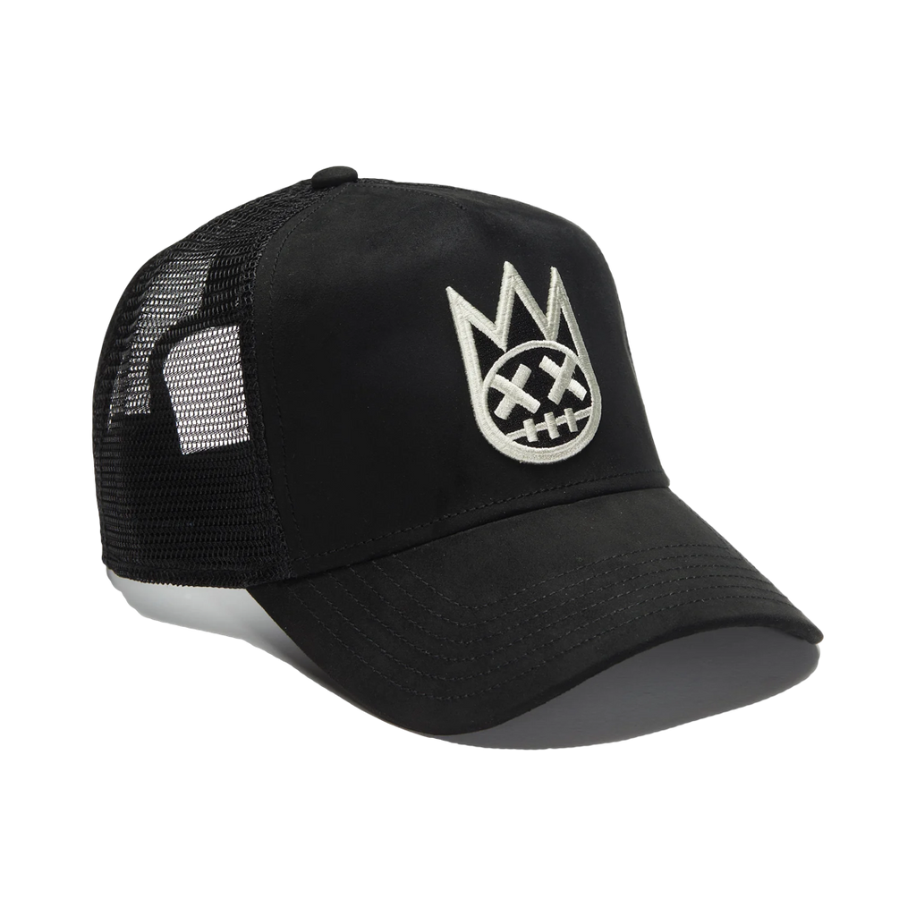 Mesh Back Trucker Hat In Vintage Black Shimuchan Logo