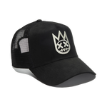 Mesh Back Trucker Hat In Vintage Black Shimuchan Logo