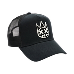 Black Trucker Hat – Mesh Back, White Clean Logo